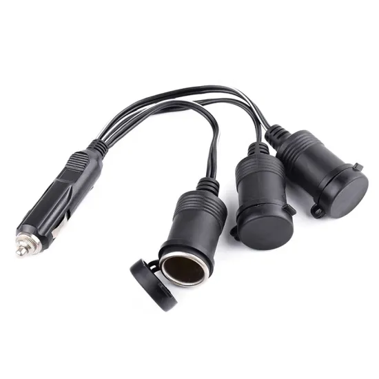 12V DC Power Socket 3-Way Lighter Adapter Car Cigarette Lighter Plug with Protective Cap