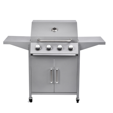 Portable 4 Burner Gas Griller Machine Commercial Smokeless Oven Barbecue Stove Gas Bbq Grill With Side Burner toaster ovens