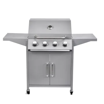 Portable 4 Burner Gas Griller Machine Commercial Smokeless Oven Barbecue Stove Gas Bbq Grill With Side Burner toaster ovens