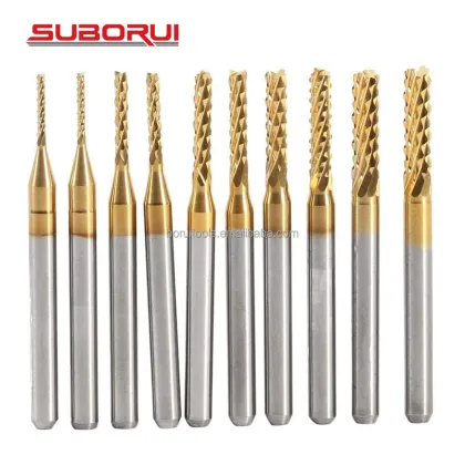 SUBORUI 10-Piece Titanium Dremel Burrs Cutting Tool Kit
