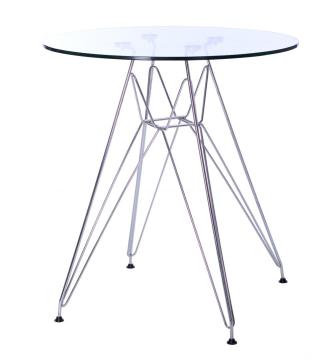 Modern Round glass dining table with wire base