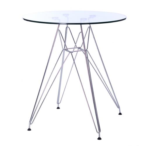 Modern Round glass dining table with wire base