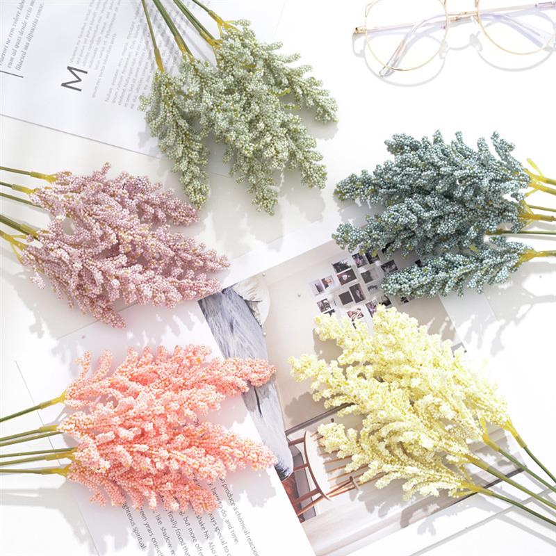 6pcs Artificial Wheat Ear Flower Artificial Flowers for Wedding Party Decoration DIY Craft Scrapbook Home Decor Wheat Bouquet