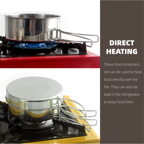 Foldable Heat-Resistant Handles Stainless Steel Camping Pots