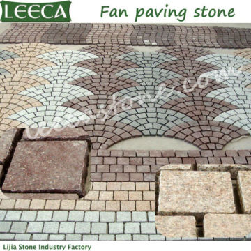 Fan pattern blocks garden stone mesh on back