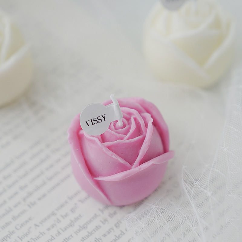 Rose shape smokeless scented candle for parties