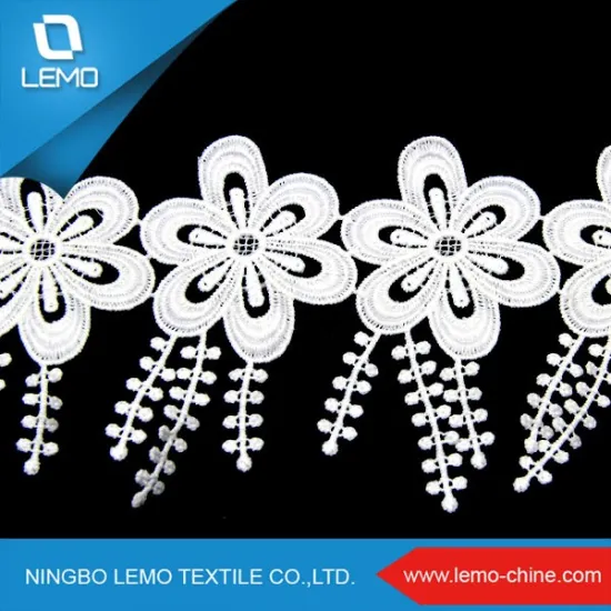 White Good Quality Beaded Lace Fabric, Fabric Lace