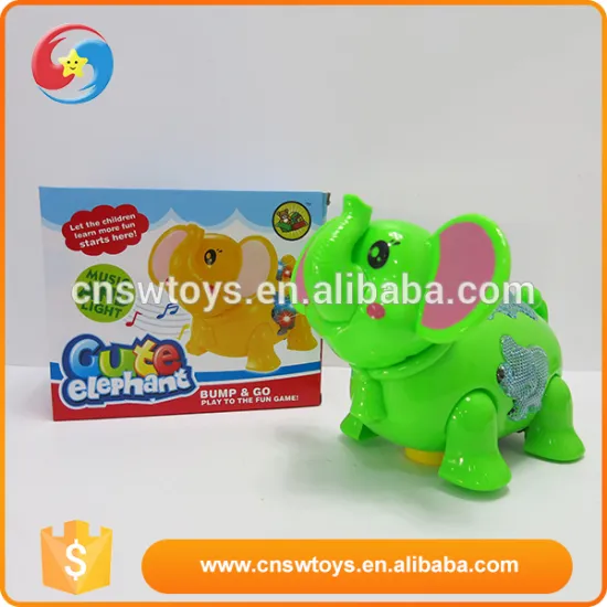 Special moments share with kids green cute elephant B/O toys with light and music