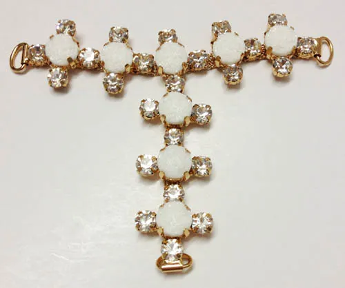 Metal Base Diamante Filled Sandals Trim, Attractive Alloy Sandal Chain for Women Shoes