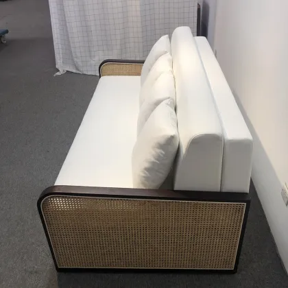 Scandinavian White Folding Sofa Bed with Latex Mattress for Hotel Rooms