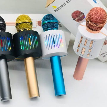 Mikrofon Karaoke V8 Karaoke 4.2 Wireless dengan Teknologi Kondensor: Sempurna untuk Hiburan Rumah, Mendukung Kartu TF &amp; USB