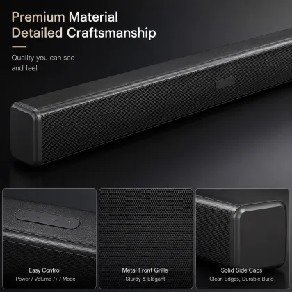 Modern Slim Bluetooth Soundbar with Wireless Connectivity