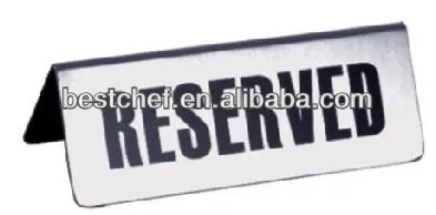 stainless steel Table tents-Reserved