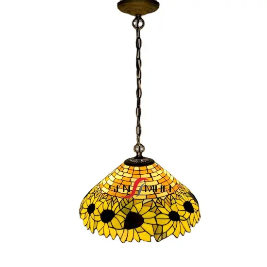 Factory Direct Sale: LED Chandelier with Stained Glass Chain and Tiffany Design - Victorian Style Pendant Lights