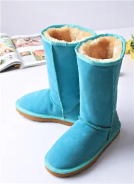 Color leather female winter boots