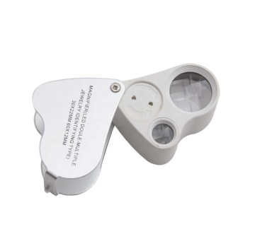 Dual Lens 30x 60x Mini 9889 Jewelers Magnifying Loupe with 2 LED Lights