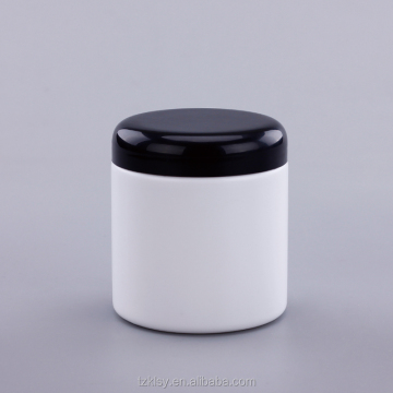 250g PP Plastic Bottle Cosmetic Cream Jar with Black Lid