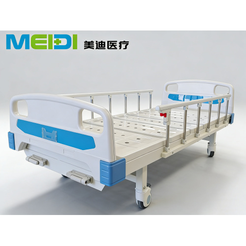 Medical Luxury Punching Double Crank Bed, 6-gear Guardrail, Custom Universal Wheels, Nursing Hospital Bed