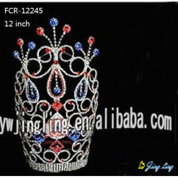 12 pulgadas color Rhinestone corona del desfile para la venta