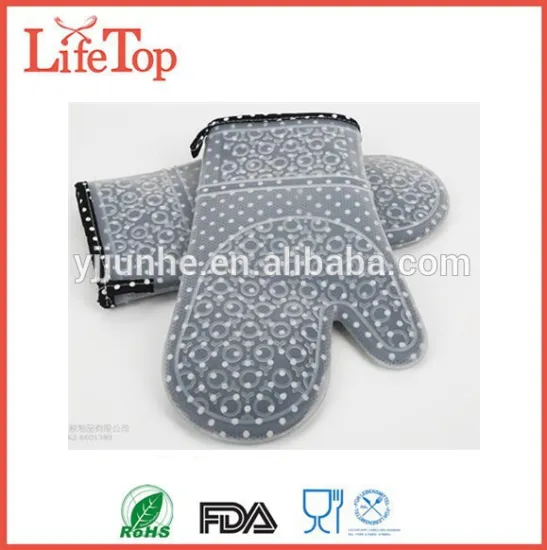 2016 New Arrival Non stick Silicone Oven Mitts Insulated Black Oven mitt
