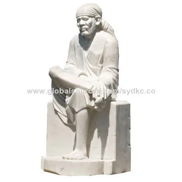 55" White Marble Sai Baba Statue