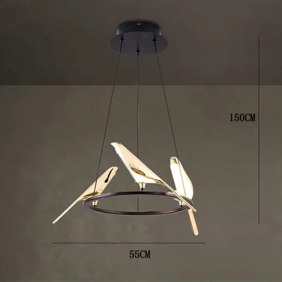 New Magpie LED Chandelier - Postmodern Design Hanging Lamp with Remote Control