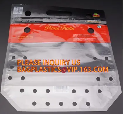 fresh cherry tomato packaging bag, Fresh Fruit Preservative General Grape bag, Cherry Red Lift Sealed Packaging Bag