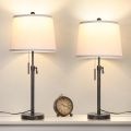 3-Color Tall Nightstand Lamps Dimmable Modern Office Set