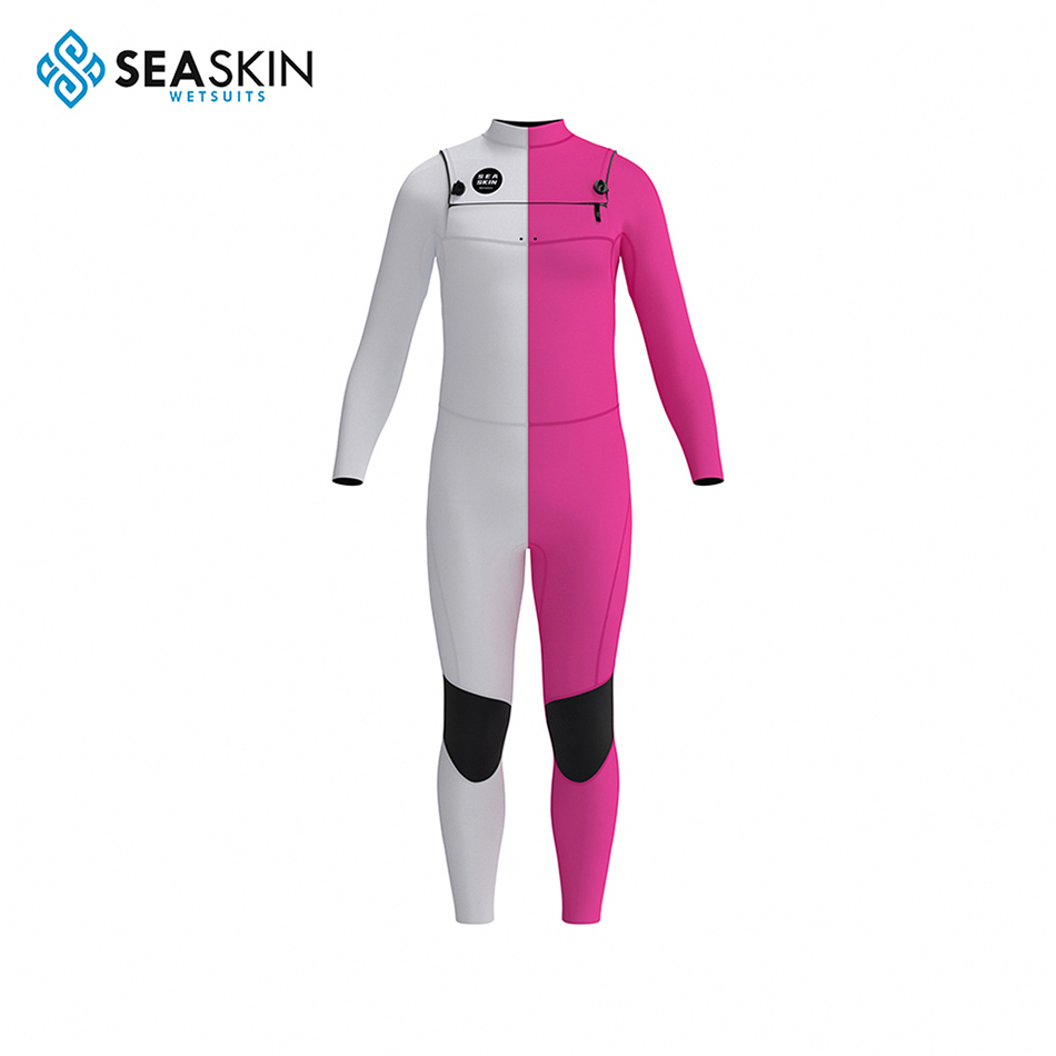 Zeegeacht borst zip ademende neopreen surfen wetsuit