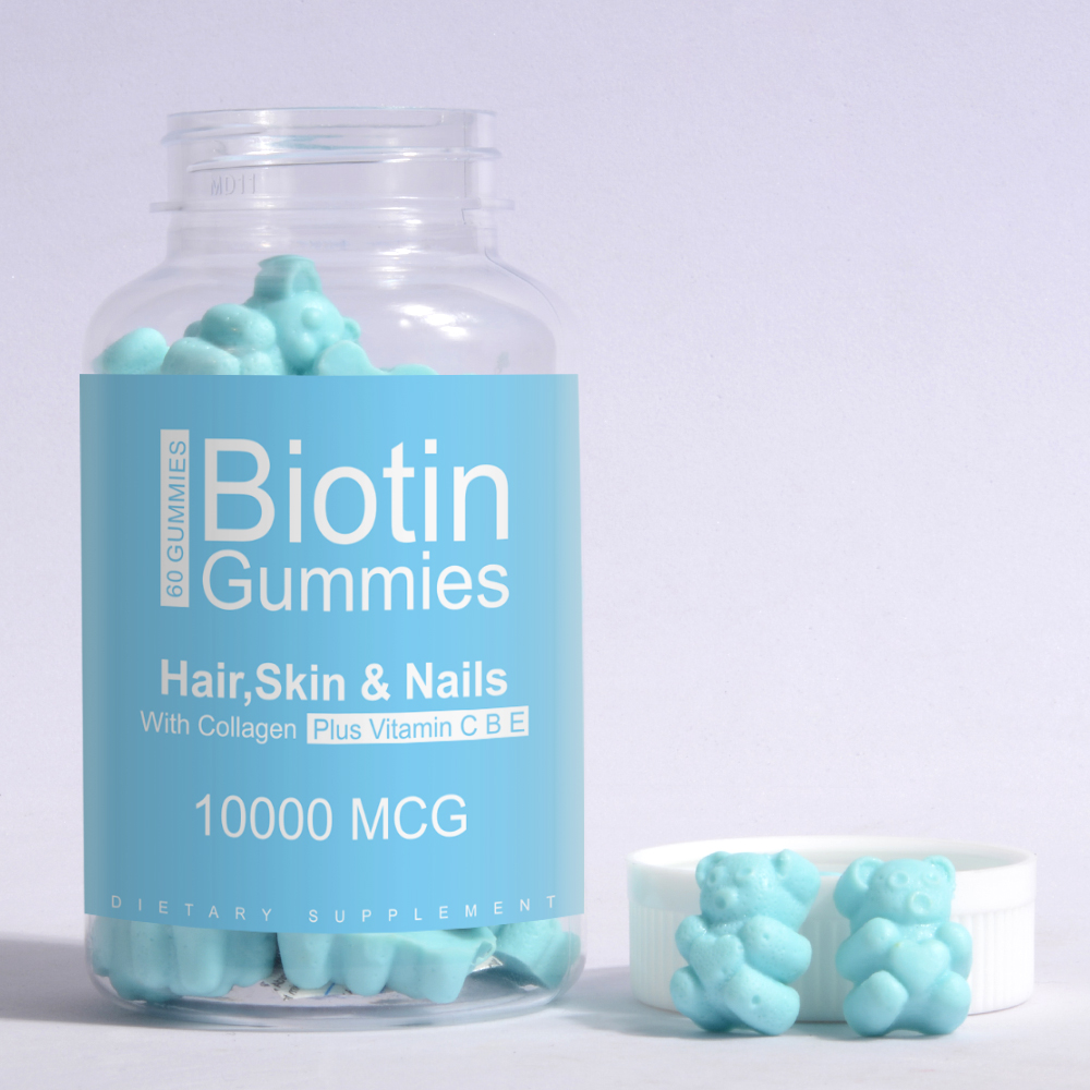 OEM/ODM Heart Shape Mix Berries Flavor Halal Biotin Gummies For Hair Nail Skin Growth