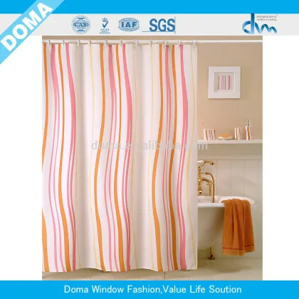 Polyester Material Clear Design Shower Curtains for bathroom