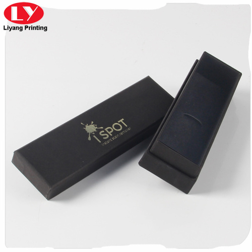 Rigid Black Carton Box Foil Logo For Jewelry