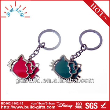 2014 fashion metal cat head photo frame keychain