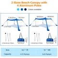 Abrigo solar de praia portátil com 4 postes de alumínio