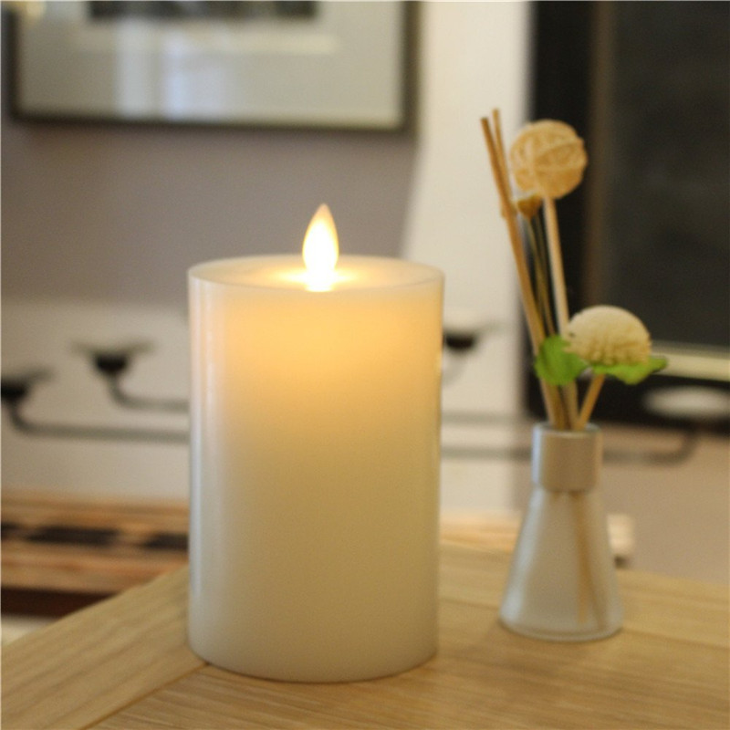 Battery Powered Moving Flame Led Wax Flameless Candles