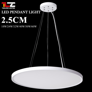 Nordic Plastic Hanging Chandelier LED Round Pendant Light for Living Room, Reading Room, Kitchen, Office (White/Black)