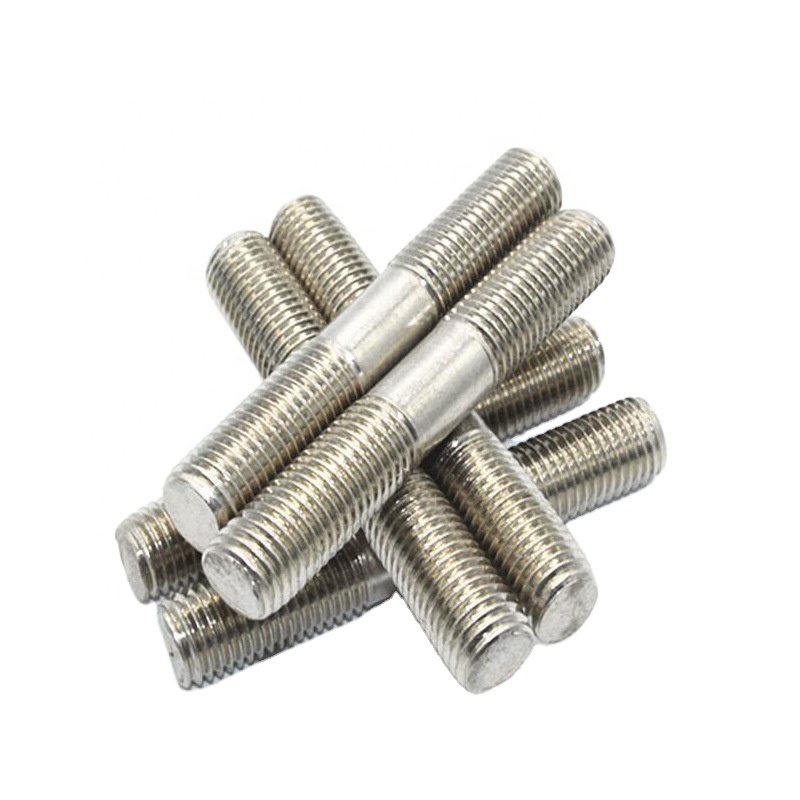 DIN Standard M12x1.25 Stainless Steel Hex Stud Bolts with Plain Finish