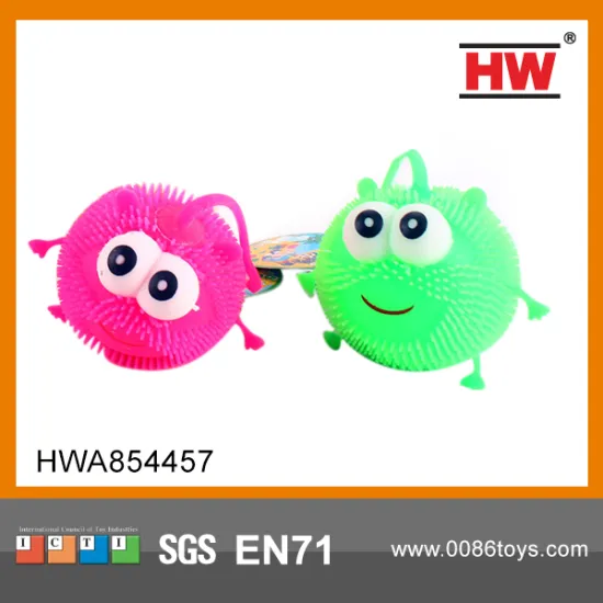 fluffy ball 5 inch 12pcs/box flashing puffer ball