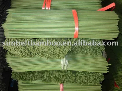 green bamboo flower stick