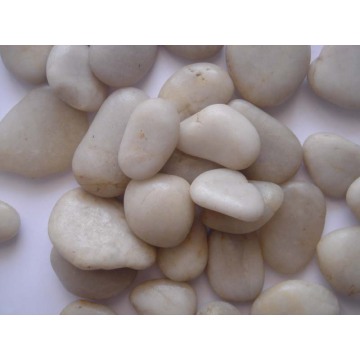 Pebble Stone decorativo bianco neve rotondo