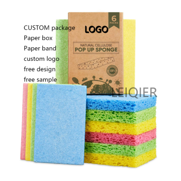 Biodegradable Compressed Non-Scratch Cellulose Sponges for Kitchen Cleaning
