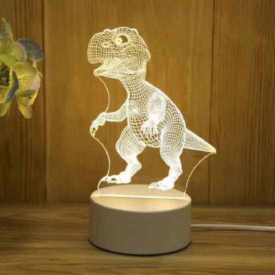 Czinelight 3D Night Light: 7 Colors Acrylic LED Illusion Lamp with USB and 24-Key Remote