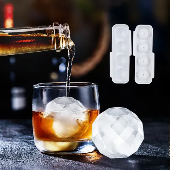 Ice Mould Maker Ball Tray Brick Round Maker Mold Ice Cream Tools PP Material Whiskey Bar Sphere Mould Maker Ice Tools