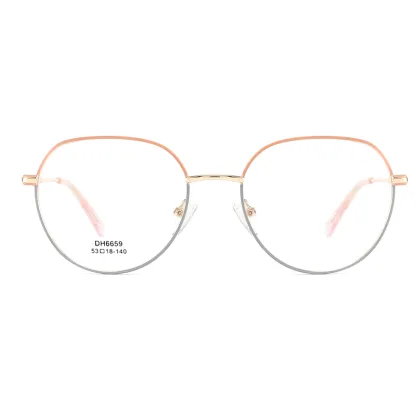 Beautiful Metal Frame Women's Student Optical Round Glasses for Youth