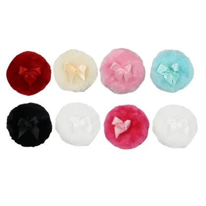 Custom Large Pink Velvet Makeup Puff for Face and Body Powder