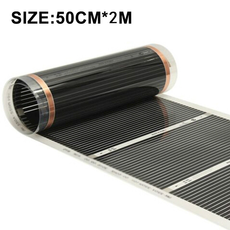 50cm*2m Electric Heating Film Infrared Underfloor Foil Warming Mat 220V 220W Floor Heating Systems & Parts