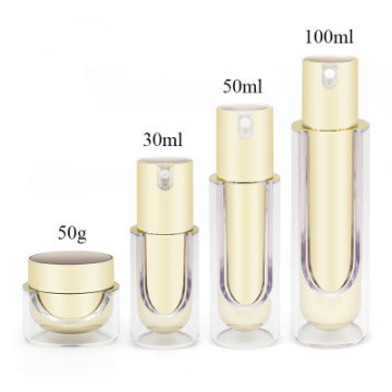 Luxury Gold Acrylic Lotion Bottle Set for Travel Cosmetics