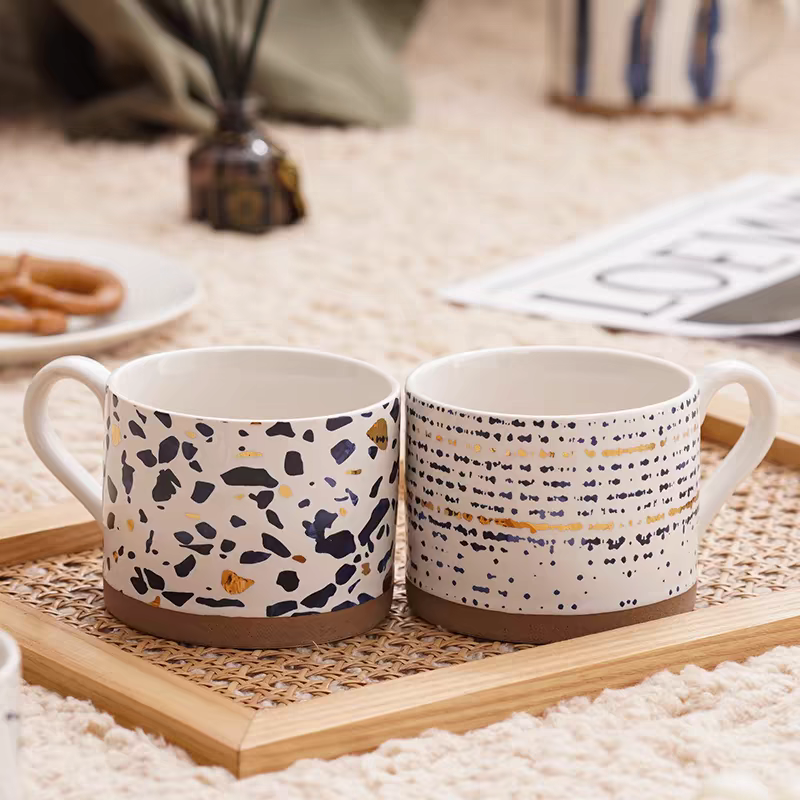 Abstract - Patterned Ceramic Mugs Set