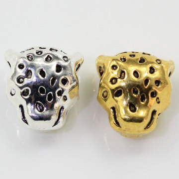 Υψηλής ποιότητας κράμα 12mm Animal Leopard Head Beads European Spacer Big Hole Beads Charms for Handmade Bracelet Jewelry Κατασκευή