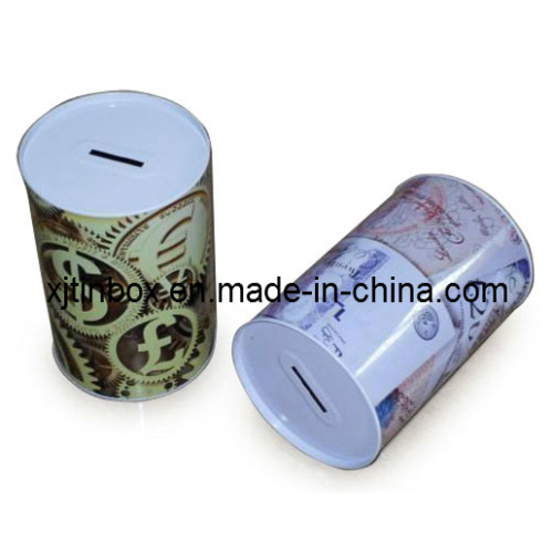 Money Tin Box, Tin Coin Bank, Coin Bank, Money Tin Box with Beautiful Printing (XJ-036Y)